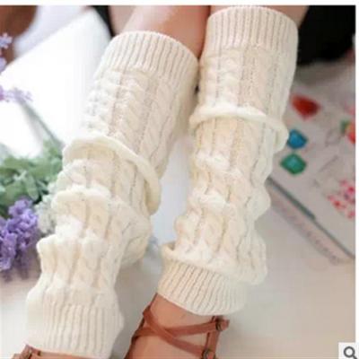 China Thick Antibacterial Korean Warm Wool Knit Socks Leg Twist Boots Knee Pads Socks for sale