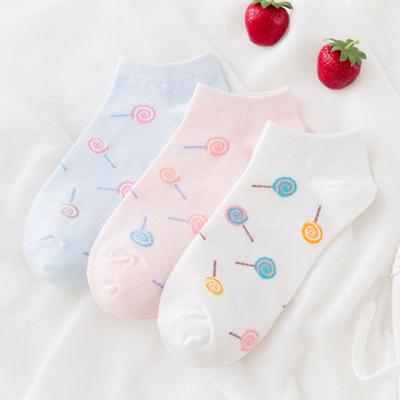 China Manzi Summer Breathable Thin Candy Color Girls Stockings Girls Cotton Children's Funy Short Tube Jars for sale