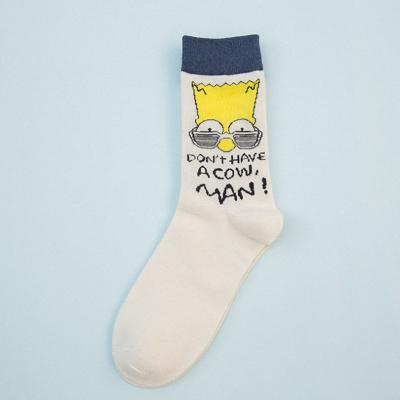 China Wholesale MANZI Antibacterial Cartoon Witness Lovers Socks Cotton Tube Socks for sale