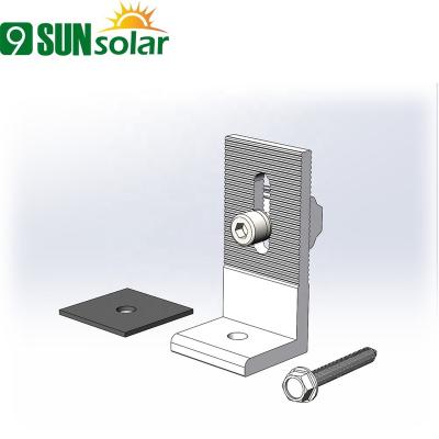 China Al6005-T5& Angle Support Sticky Solar Panel SUS304 L Bracket L Leg For Solar Rooftop Project for sale