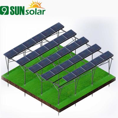 China High Efficiency 100Kw PV Solar Farm Rack System Industrial Aluminum Solar Farm Bracket Agricultural Plant for sale