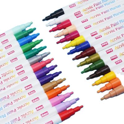 China ABS Acrylic Paint Double Pen DIY Craft Graffiti Markers 12/28 Colors Acrylic Paint Set For Drawing for sale