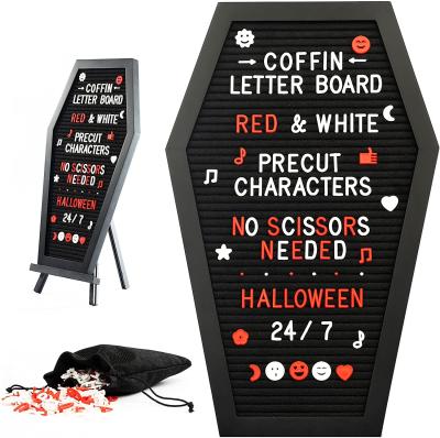 China Hot Amazon Sale Halloween Home Decor Colorful Gothic Message Board Felt Coffin Letter Board Gifts For Spooky And Goth Souls for sale