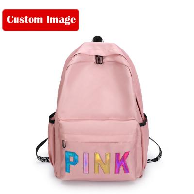 China OEM Pink Waterproof Backpack Large Capacity Backpack Couples College Couples Travel Daypack Leisure Computer Laptop School Bag Men Pink Women for sale