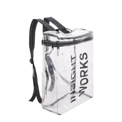 China 2021 New Waterproof Transparent PVC School Bags Kids Sequin Shoulder Backpack Girls Waterproof Clear PVC Backpack for sale