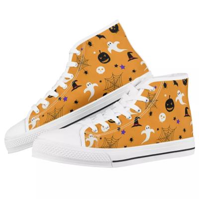 China Halloween Sweat-absorbent Charms Comfortable Sneaker Shoes Relieve Men's Casual Slip On Canvas Slip Casual Design Printed Canvas Logo Shoes Men for sale