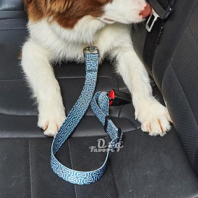 China 2021 Customized New Amazon Printed Pet Car Seat Belt, Nylon Dog Leash Car Seat Belt for sale