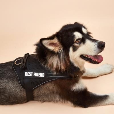 China Adjustable Breathable Reflective Custom Reflective Dog Harness Pet Harness For Small Large Dog Harness Vest for sale