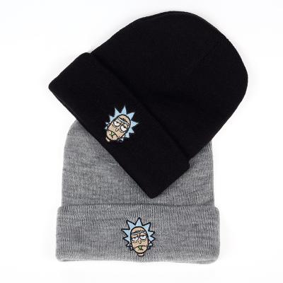 China COMMON Knitted Outdoor Beanie Hood Skullies Hat Knit Letter Anime Hat Winter Embroidery Customized Style for sale