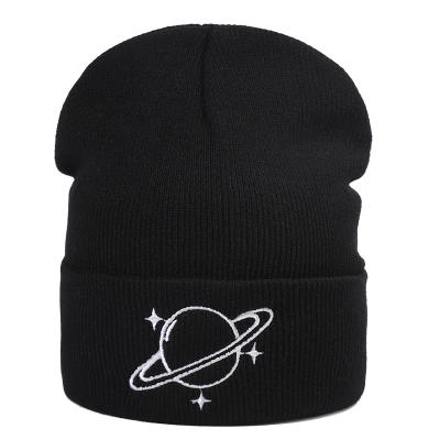 China COMMON 100% Warm Hats Ski Hip Hop Outdoor Casual Winter Beanie Men Women Knitted Hat Planet Cotton Embroidery Skullies for sale