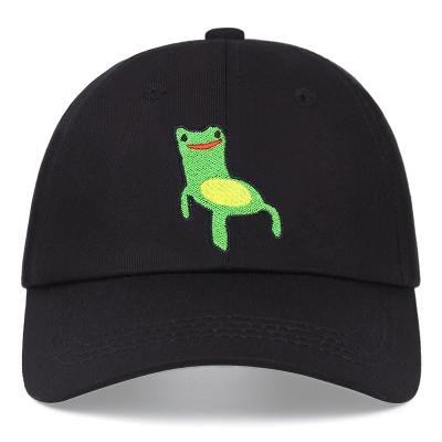 China 100% Outdoor Snapback Sun Froggy Baseball Cap Women Men Frog Dad Cotton COMMON Embroidery Chair Snapback Hat for sale