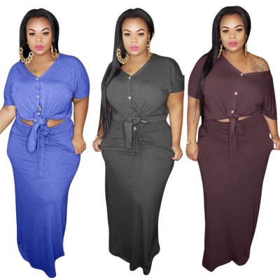 China Wholesale Breathable Plus Size Skirt Sets Women Breathable Piece Suits Clothing Women Plus Size Clothing for sale