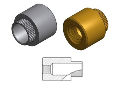 China Parcial/graneó por completo las sujeciones electrónicas de los pilares de cobre amarillo del macho de estampar de cobre amarillo/aluminio en venta