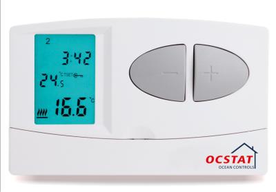 China Verdrahten Sie Thermostat des Thermostats des Thermostats drahtloser programmierbarer digitaler wöchentlichen programmierbaren Wechselstrom 230V mit 2 ** AAA-Batterien zu verkaufen