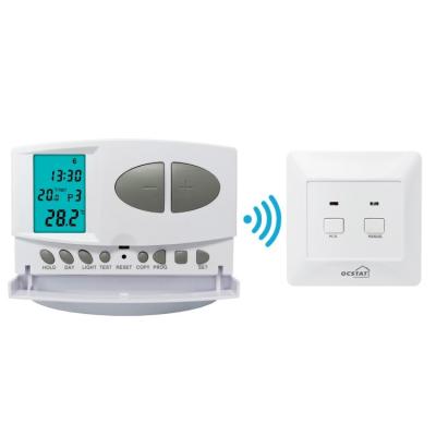 China Riseem Omron Relay RF Room Programmable Thermostat , Air Conditioner Room Temperature Control Thermostat for sale