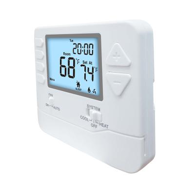 China Riseem White Electric or Gas Configurable Heating Room Thermostat Menu Driven Programmable for sale