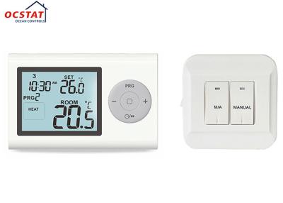 Chine Thermostat sans fil de chaudière de grand affichage d'affichage à cristaux liquides programmable, thermostat de pièce de chauffage de rf à vendre