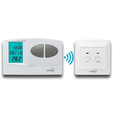 China Weekly Programmable ABS RF Room Wireless RF Thermostat For Underfloor Heating for sale