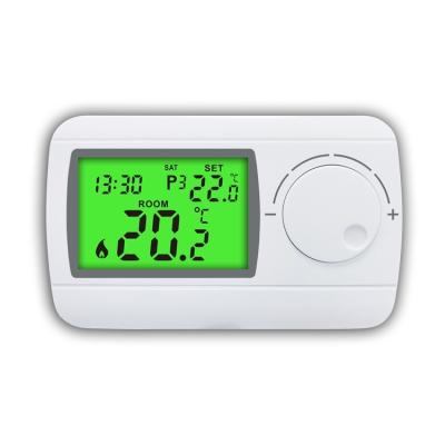 China Riseem 230V Weekly Programmable ABS Wired Digital Boiler Thermostat for HVAC System for sale