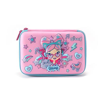 China Bestselling Custom Lightweight Primary School Student Double-Layer EVA Wear-resistant Pencil Case for Kids for sale