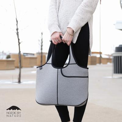 China Women's Soft Tote Shoulder Bag Neoprene Handbag Laptop Travel Bag Purse Shockproof for sale