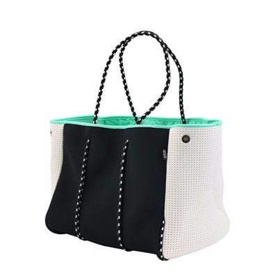 China Fashion Wholesale Perforated Neoprene Beach Bag Tote Neoprene Gym Bag For Women for sale