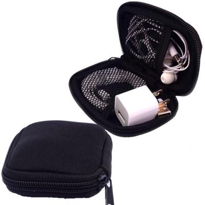 China Waterproof Neoprene Zipper Earphone Bag Dock Charger Cable Organizer Electronics Accessories Case for sale