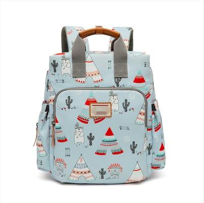 China Water Resistant Wholesales Design Waterproof Nylon Cute Multi Function Customized Mommy Diaper Bags Backpack for sale