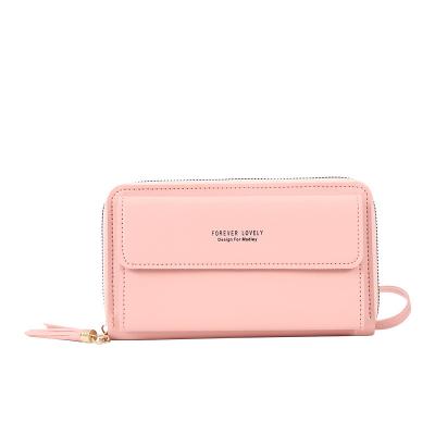 China Purses Organizer Bags Factory Wholesale Logo Customized PU Leather Credit Card Case Women Women Wallet Purses Cross - Body Cell Phone Bags for sale