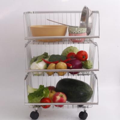 China Factory outlet living room bathroom kitchen storage rack sustainable fruit and vegetable basket for sale