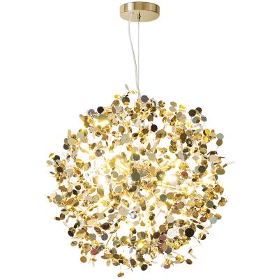 China Modern Gold Round LED Chandelier Lighting Fixture Luxury Modern Designer Pendant Chandeliers for sale