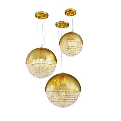 China Modern Modern Chandelier Light Fixture Balls Chandeliers Luxury Designer Gold Round LED Pendant Lighting for sale