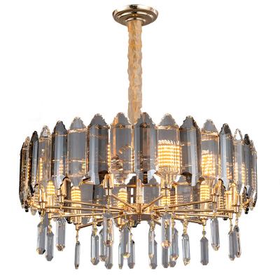 China Smoky Gray Crystal Chandelier Lighting Modern Vintage Pendant Lamp Lights Crystal Chandelier for sale