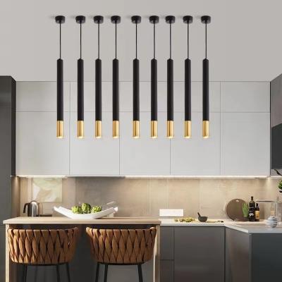 China Dimmable LED Pendant Lamp Industrial Dining Room Bar Shop Decoration Long Tube Lamp Dining Island Kitchen Pendant Light for sale