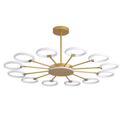 China Modern Home Decor Lamps Lights Round Pendant Chandelier Lighting Bronze Contemporary Nordic Led Modern Chandelier for sale