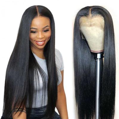 China 2021 Body Wave Hair Wig Headband Glueless Silky Straight Hair Natural Machine Made Full Lace Wigs Non For Black Women for sale