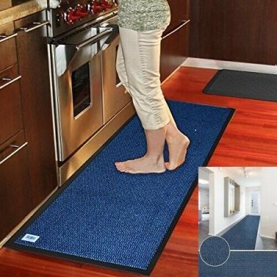 China Fence Mat Blue Door Runner Rubber Mat Rug Non-Slip Heavy Duty PVC Edged Kitchen Mat for sale