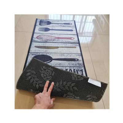 China 2pcs Non-Slip Set Kitchen Mat Rubber Backing Doormat Runner Non-Slip Cover for sale