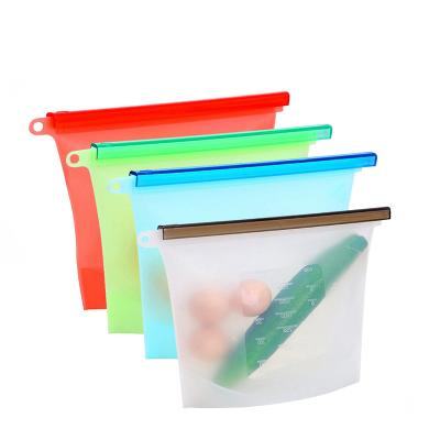 China Sustainable Eco Friendly Portable Leakproof Reusable Silicone Food Storage Bag 1000ml for sale