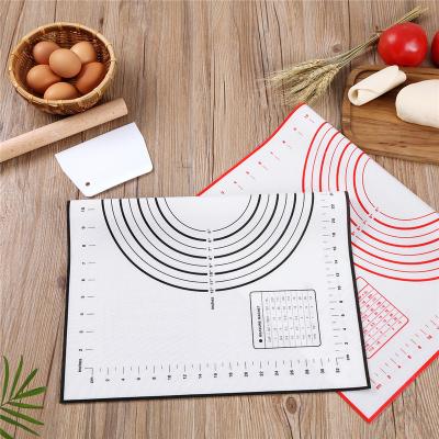 China 0.4mm/0.7mm Thickness Viable Measures Custom Silicone Kneading Dough Rolling Pastry Baking Mat Large Sheet for sale