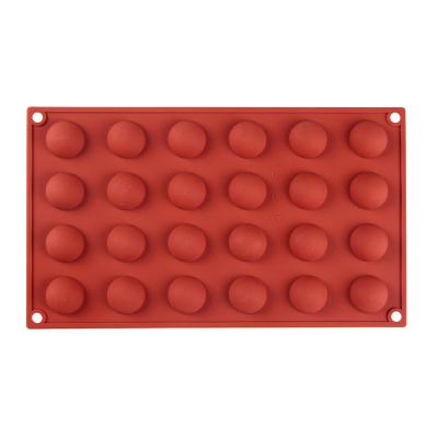 China RAYBIN Christmas 24-Cavity 3D Semi Viable Custom Sphere Silicone Chocolate Ball Mold for sale