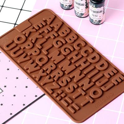 China Sustainable DIY 3d Cake Decorating Tools 48 Letters Soft Chocolate Silicon Candy Cake Mold for sale