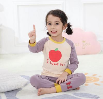 China 2020 new autumn QUICK DRY 95% cotton high quality cartoon printed girl pajamas set for 2-7T for sale