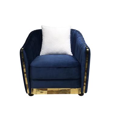 China Modern Design Minimalist Blue Velvet Fabric Living Room Sofa for sale
