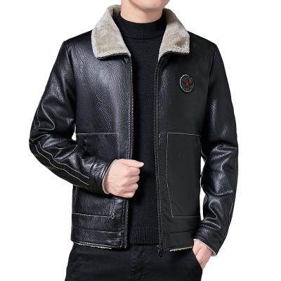 China Fashion Men's Motorcycle Leather Jacket Zipper Casual Warm Coat Waterproof Men's Male Biker Jacket for sale