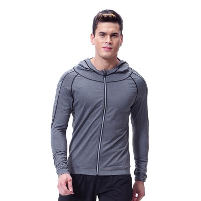 China QUICK DRY gray jacket men's casual quick-drying long-sleeved sports jacket running pro stretch hoodie for sale