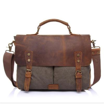 China - Hot Sale Canvas Genuine Leather Cross Body Shoulder Messenger Bag - Cross Body Laptop Shoulder Messenger Bag for sale