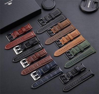 China Smart Watch Belt Watch Bands 20mm 22mm 24mm 26mm Stock Detachable Leather Men Watch Bands Straps Wholesale for sale