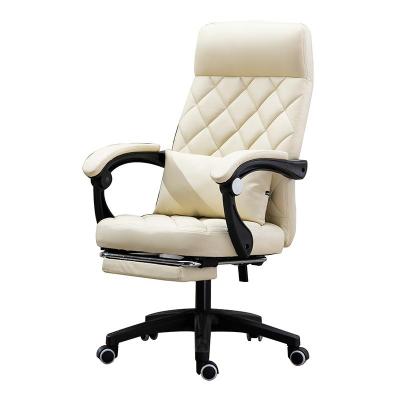 China High Swivel Adjustable Back Office Chair Luxury Leather Racing Chair (Height) With Footrest for sale