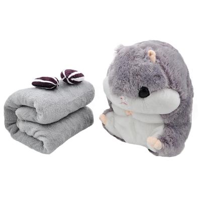 China Promotional Funny Memory Plush Hamster Baby Side Sleeping Car Seat Pillow 3 in 1 Pillow Cover for sale